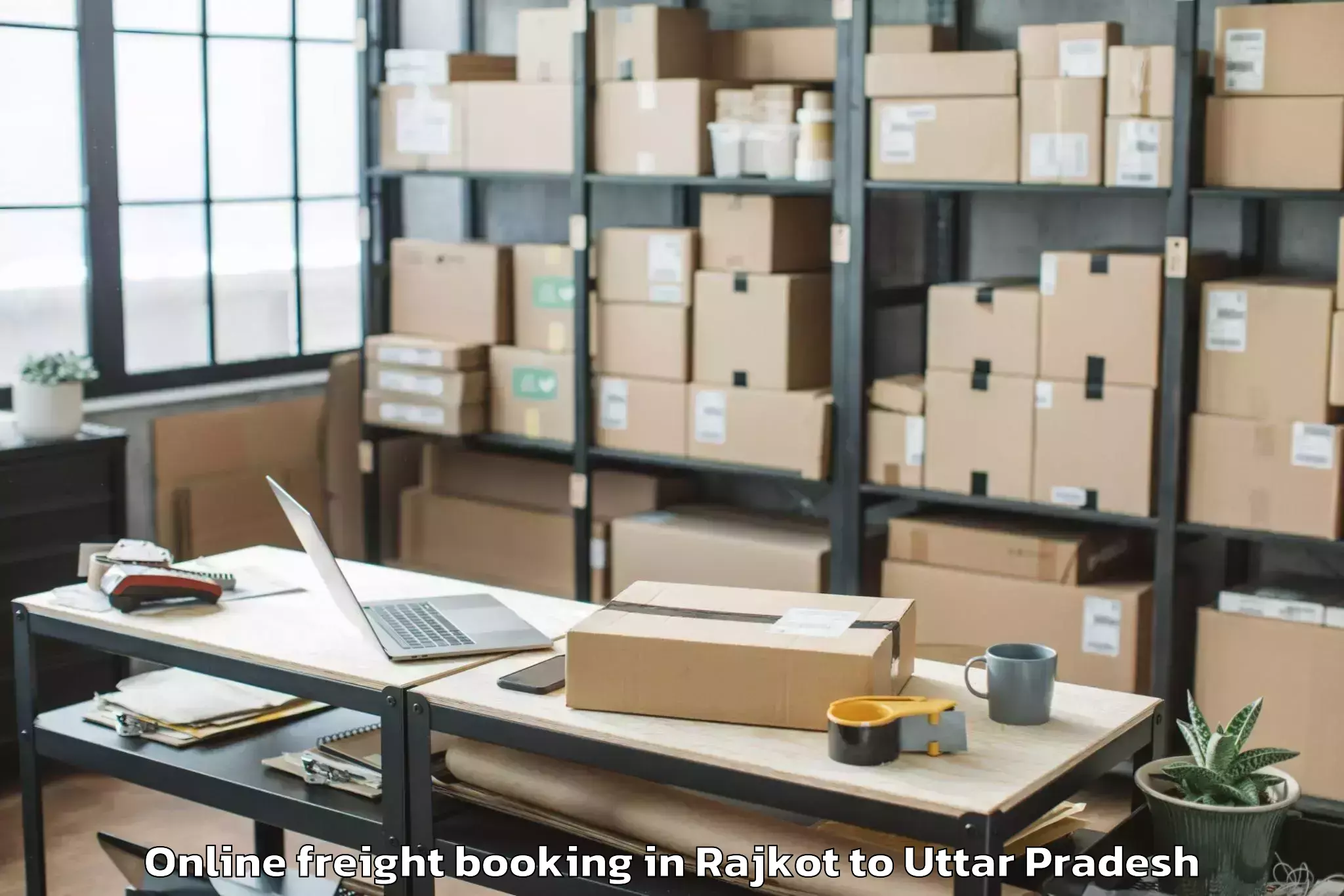 Book Rajkot to Talbahat Online Freight Booking Online